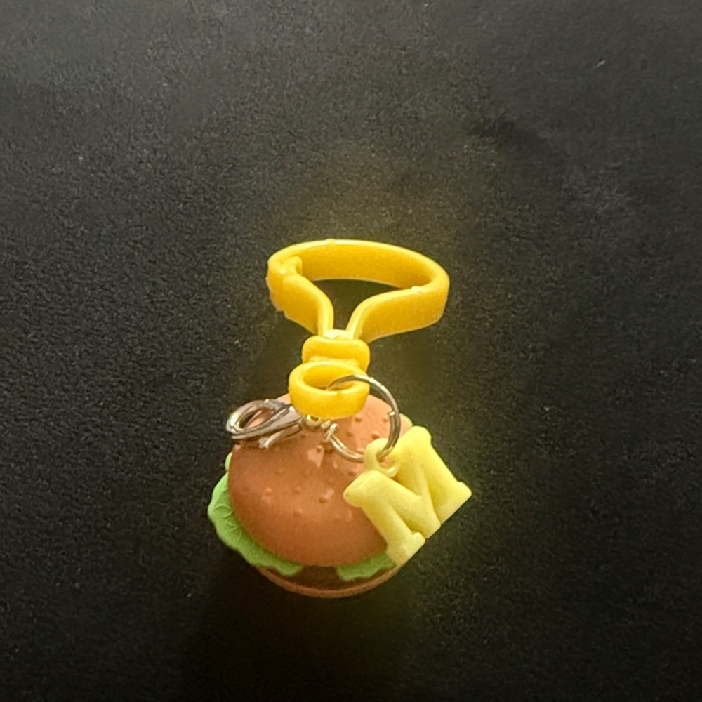 Yellow Burger Keychain Charm